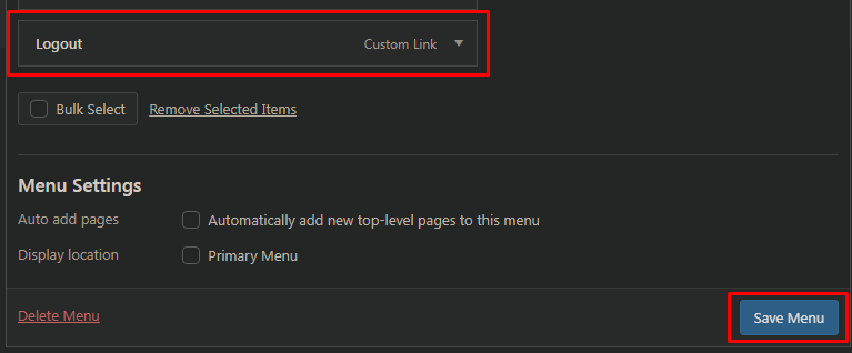 Changing WordPress Logout Link position