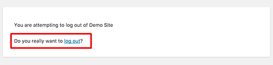 Confirmation for Log Out