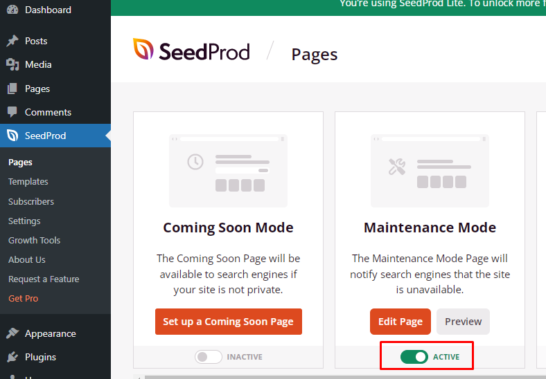 Active Maintenance Mode