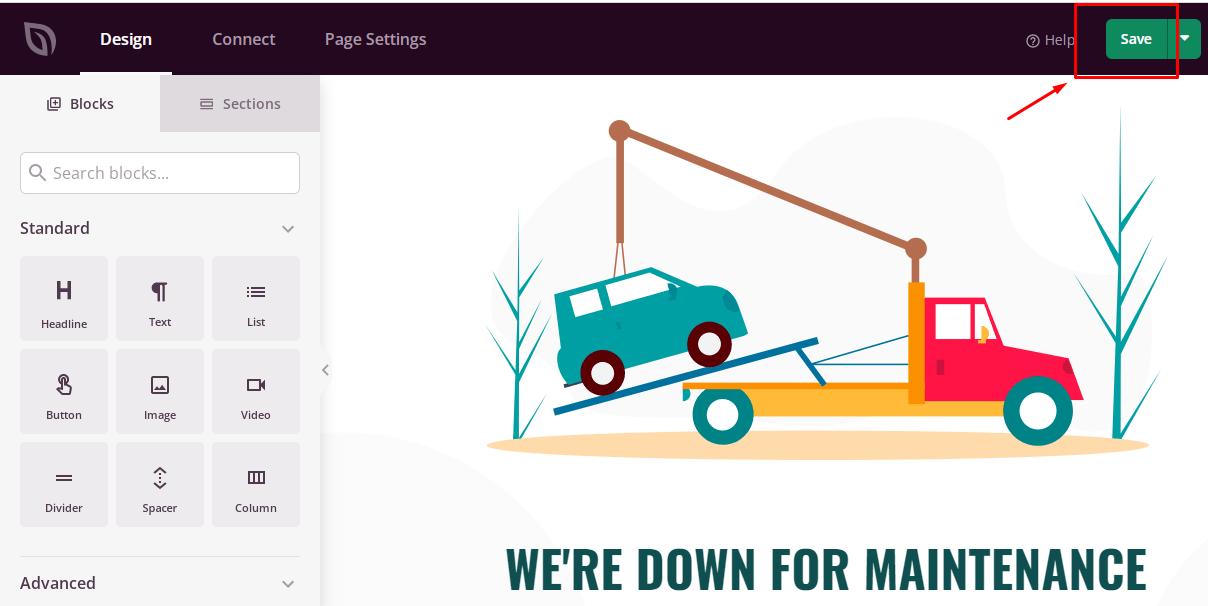 Edit Maintenance Page