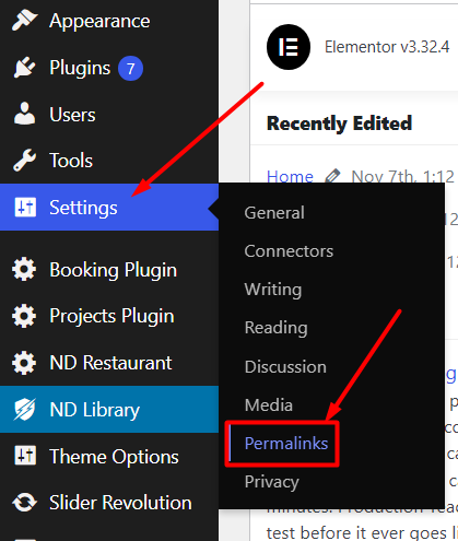 Permalinks - Settings