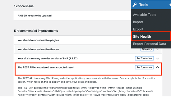 REST API Debug Log