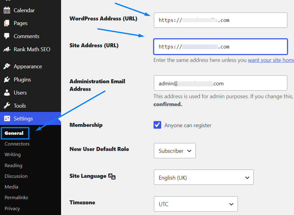 WP and Site Address URL