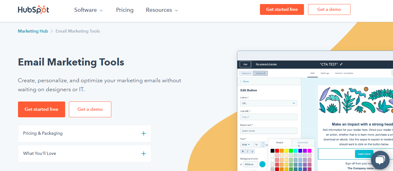 hubspot email marketing tools