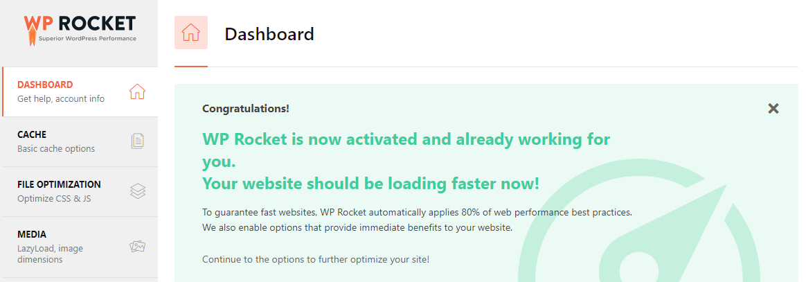 wprocket dashboard