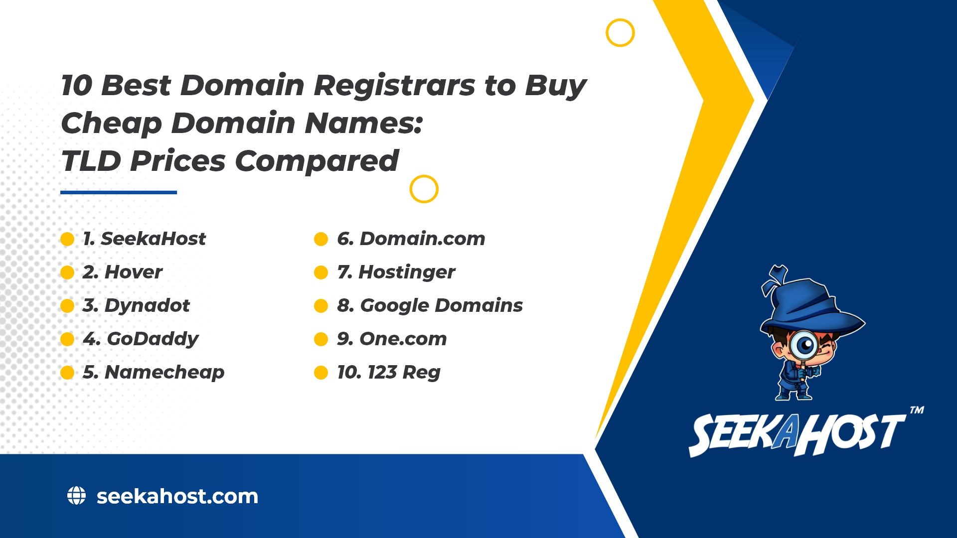 10 Best Domain Registrars To Buy Cheap Domain Names TLD Prices Compared