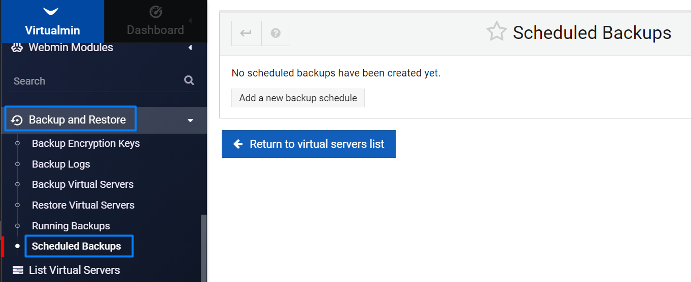 Schedule New Backup