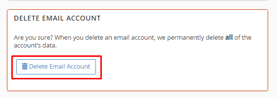 Delete email account