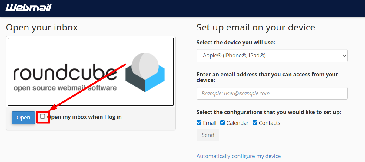 Open email - Email Account