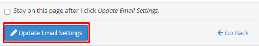 Update email settings
