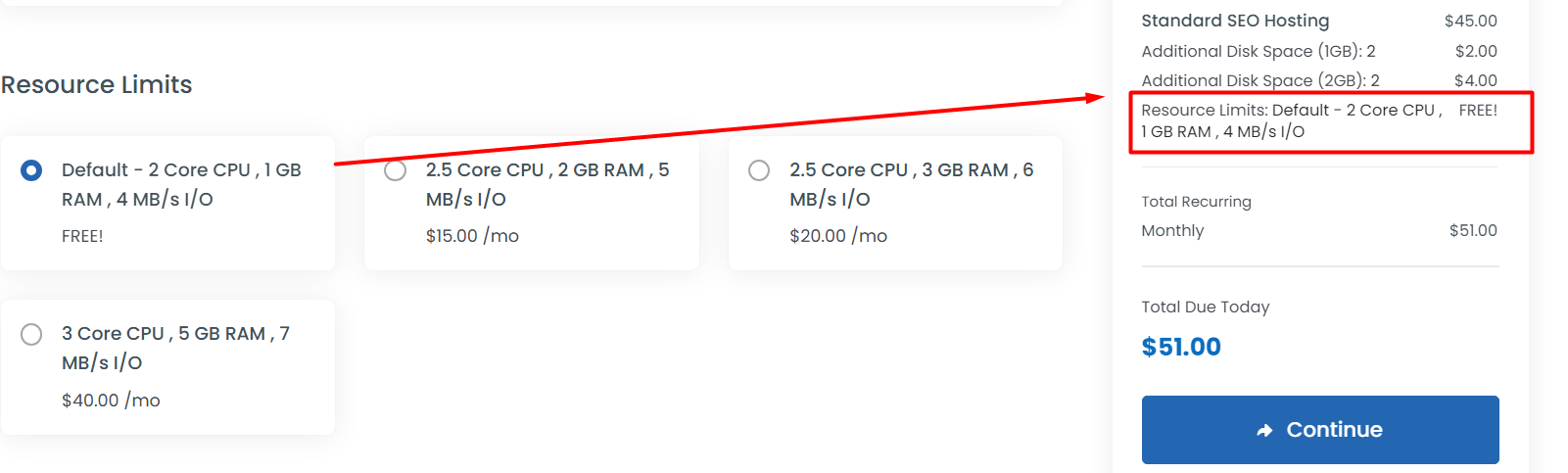 Resource Limits - SEO Hosting