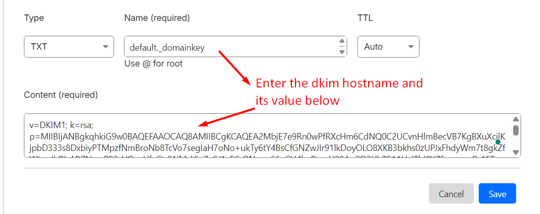 DKIM record - cloudflare