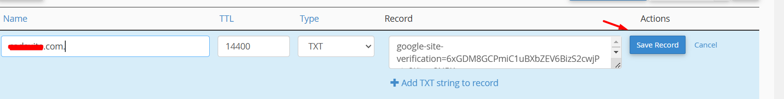 TXT Record For Verification - GSuite