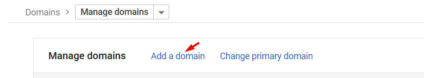 Add a Domains - GSuite
