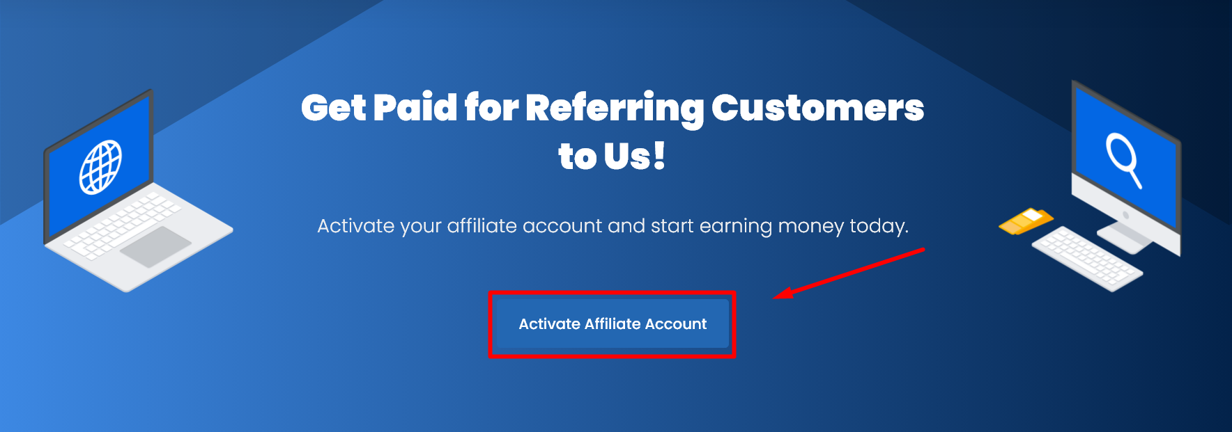 Activate Affiliate Account in Client Area