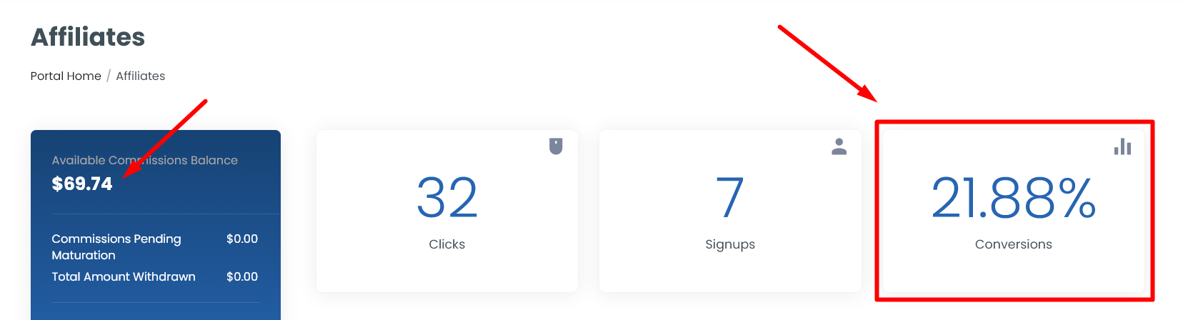 Affiliate Track Conversion - Client Area