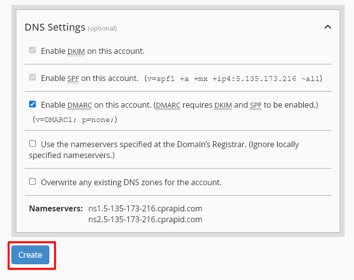 DNS Settings - WHM