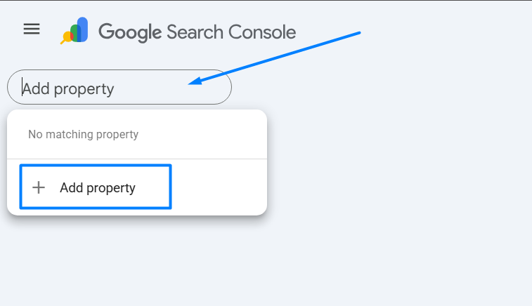 click Add Property in GSC
