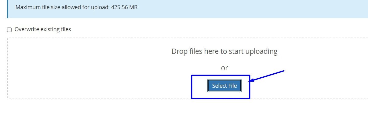 select file to upload