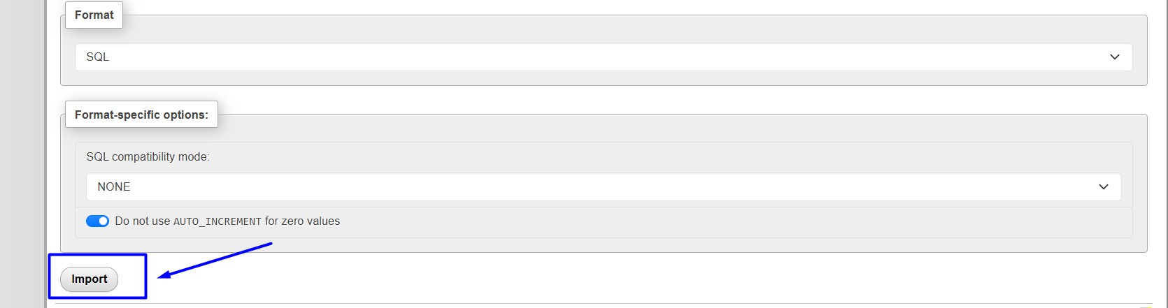 Click Import option
