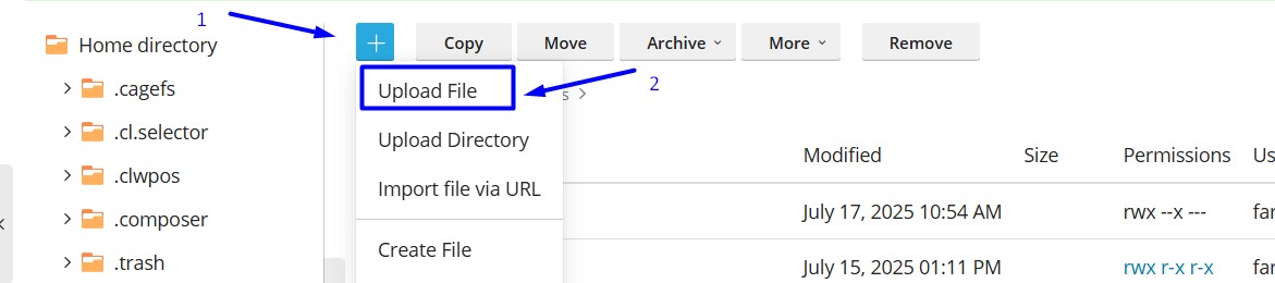 click Upload file