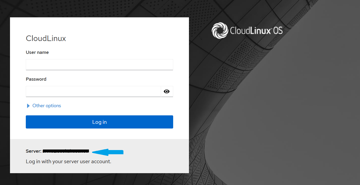 Cockpit login page