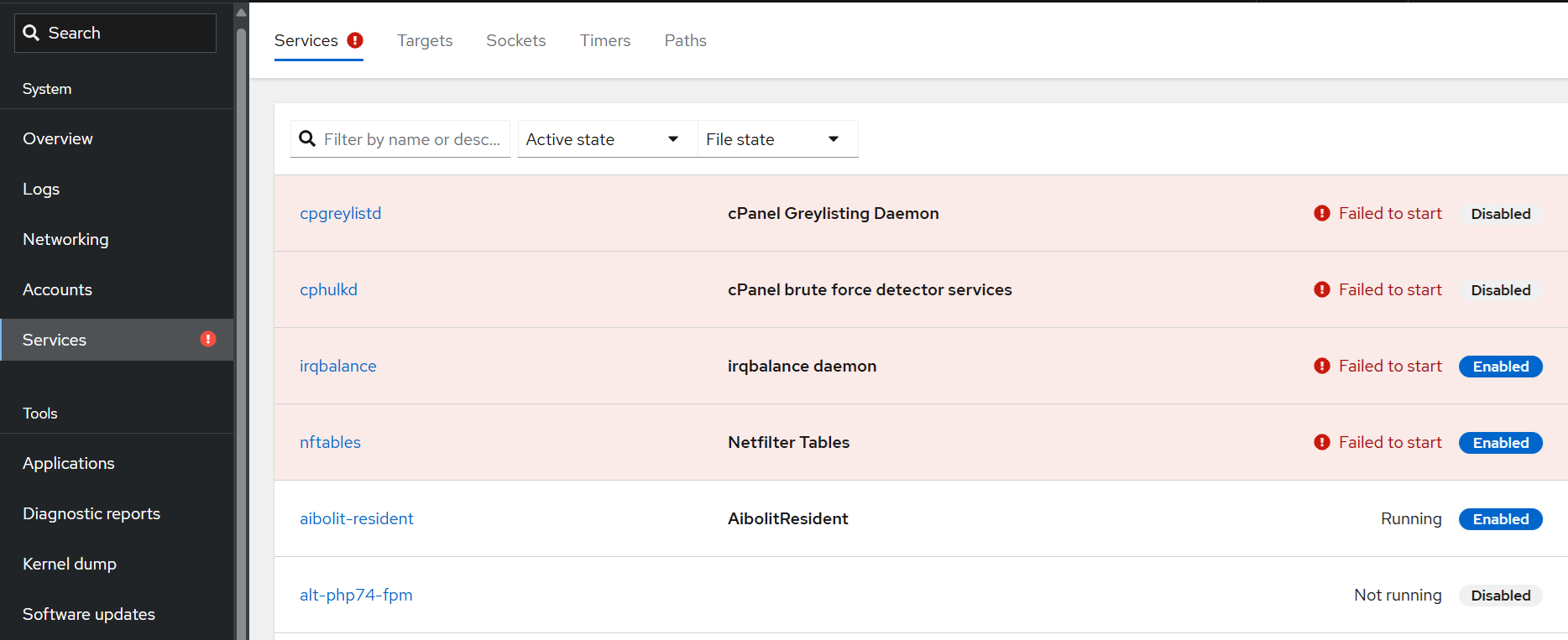 Service section in cockpit