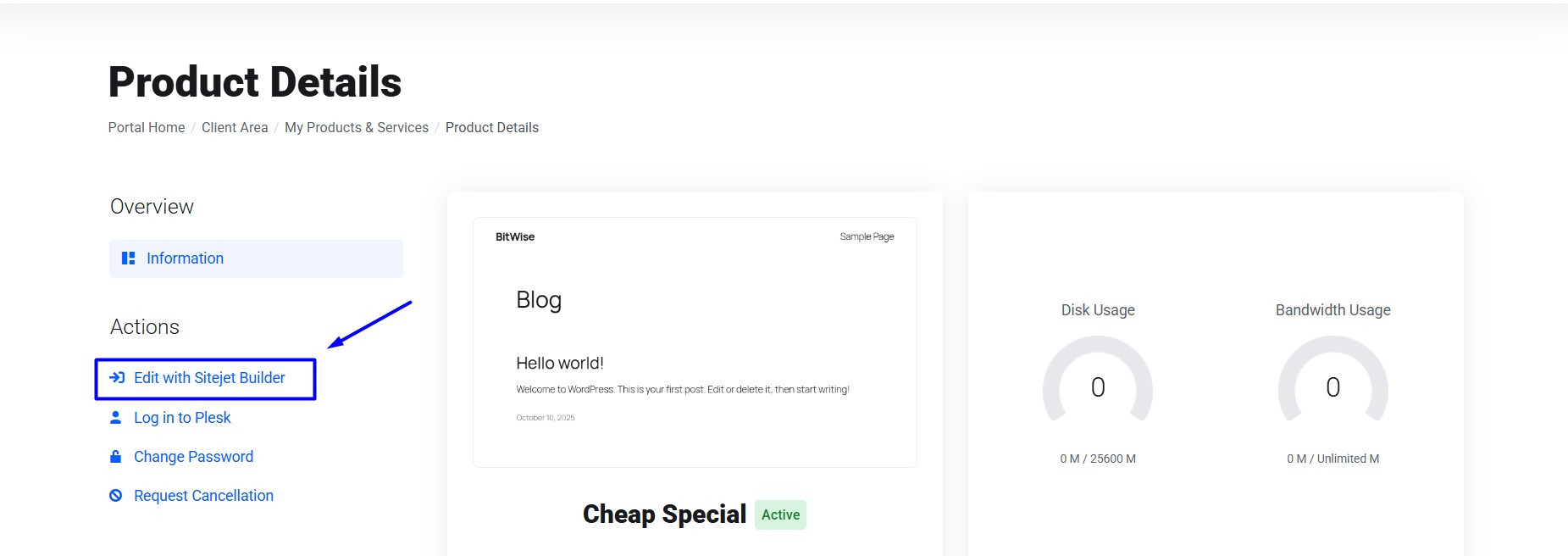 dit with sitejet builder option