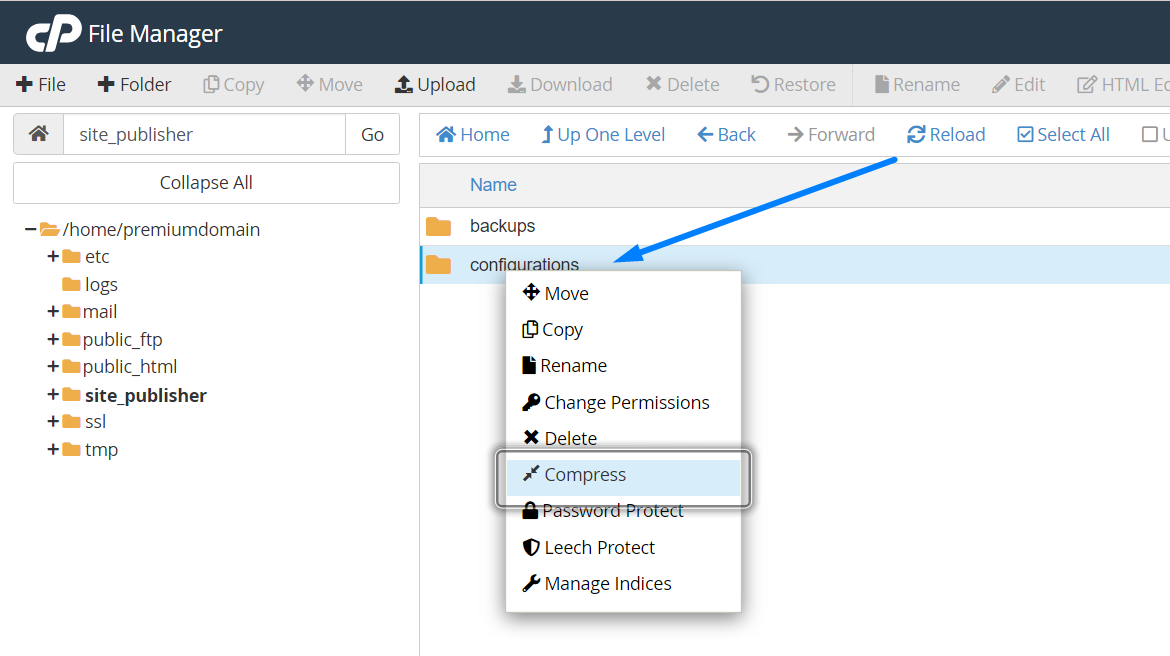 Compress Configuration - Site Publisher