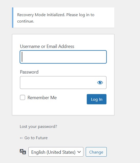 Entered Recovery mode
