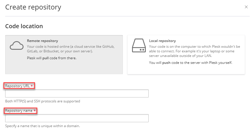 Remote Repository option