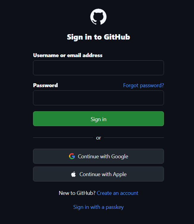 Github login