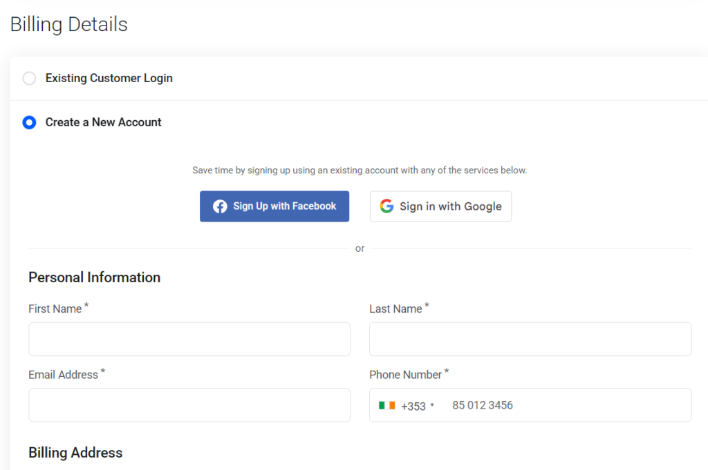 Billing Details for Account