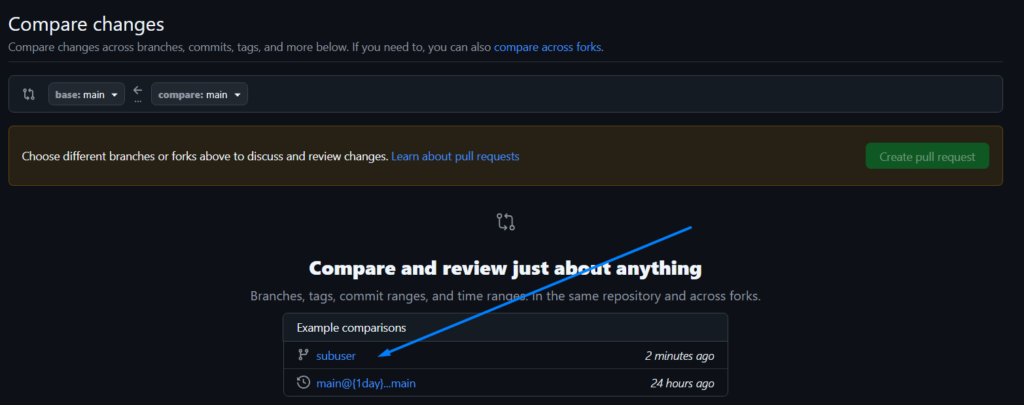 Compare Change pull request