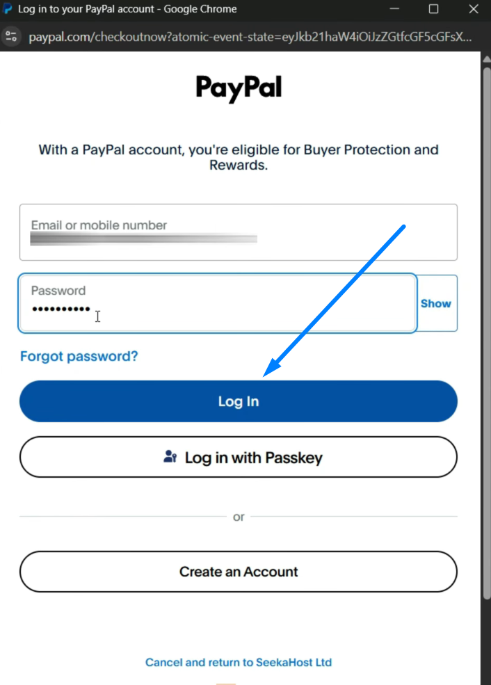 Login to PayPal Account