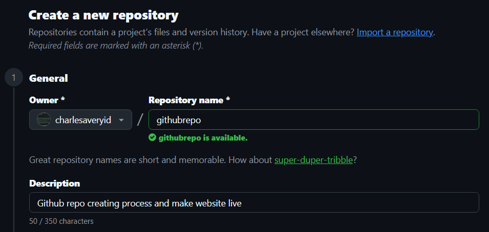 Owner and description information