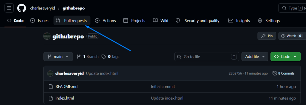 Pull request option