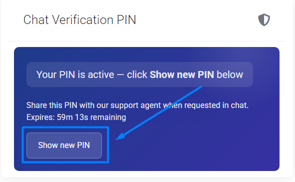 Show new Chat Verification PIN