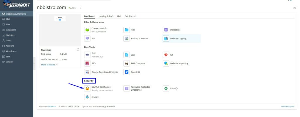 click security option