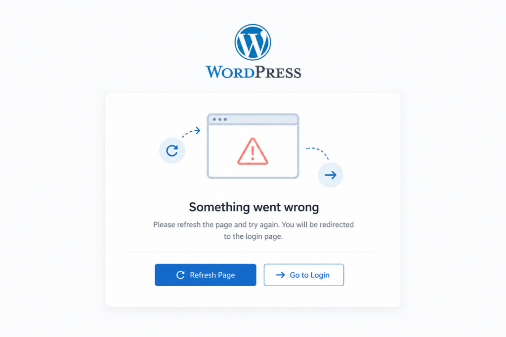 wordpress login page refresh and redirect Error