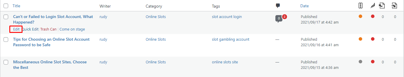 edit the pages or posts