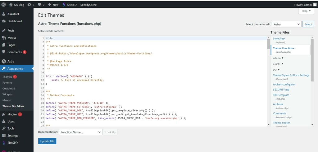 function php file editor