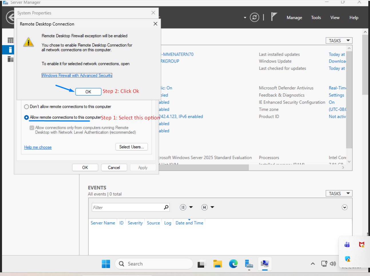 allow remote connection to computer