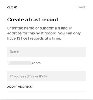 create a host record